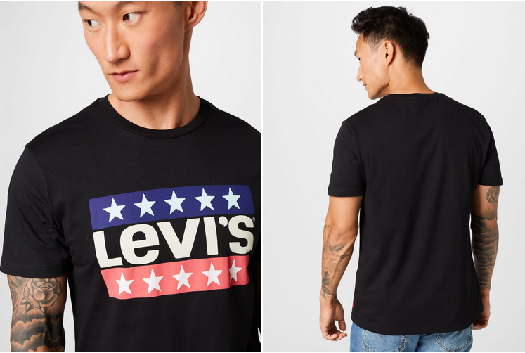 Levis T Shirt mit Frontprint in Schwarz für 17,90€ (statt 30€)