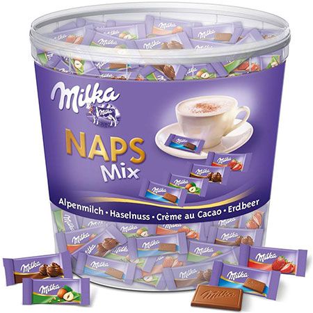 🍫 1Kg Milka Naps Mix Dose mit 4 Sorten ab 12,39€ (statt 18€)