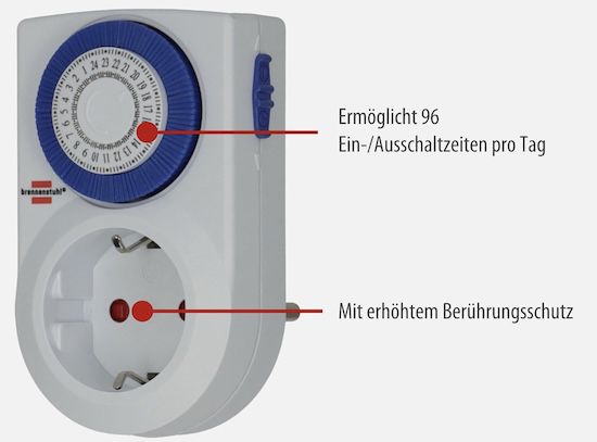 Brennenstuhl MMZ 20 mechanische Zeitschaltuhr ab 3€ (statt 6€)