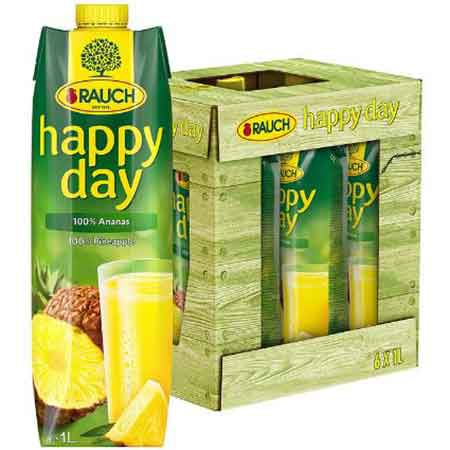 6er Pack Rauch Happy Day Ananas, 1L ab 7,51€ (statt 12€)   Prime Sparabo