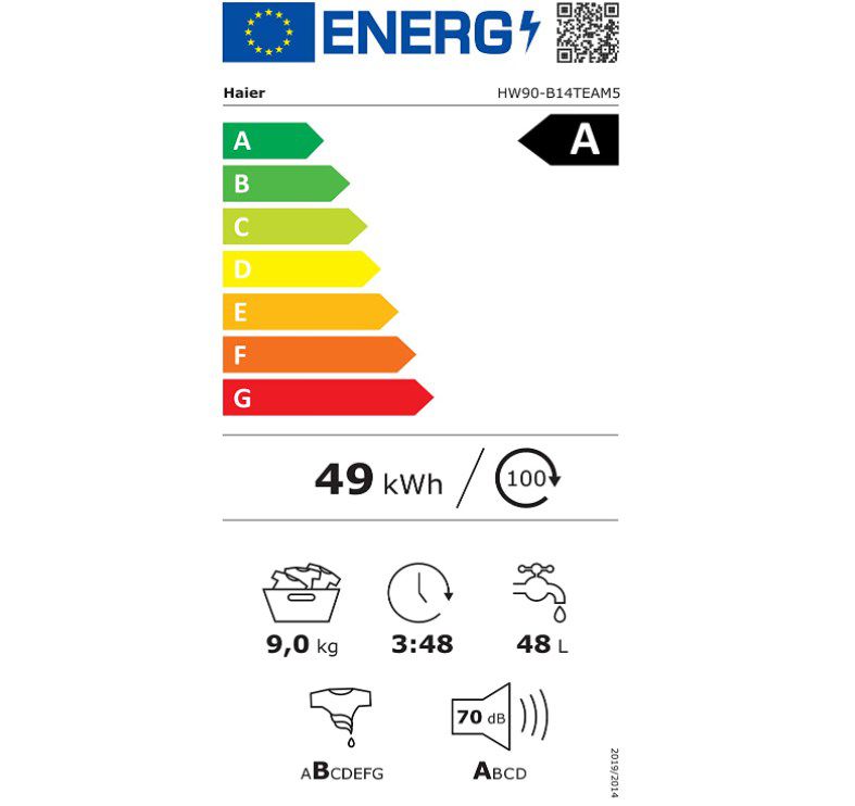 Haier I PRO SERIE 5 HW90 B14TEAM5 Waschmaschine mit EEK A für 399,88€ (statt 450€)