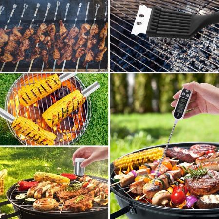 Sundom Grillbesteck Set mit Thermometer und Koffer, 21 tlg. für 11,99€ (statt 30€)