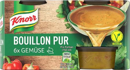 Knorr Gemüse Bouillon Pur mit 6 Portionen, vegan ab 1,27€ (statt 2€)   Prime Sparabo