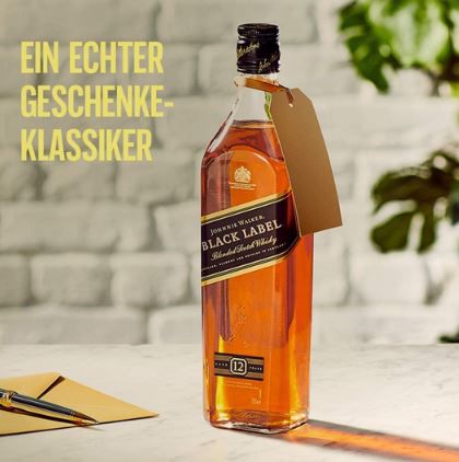 Johnnie Walker Black Label Geschenkset mit gratis Gläsern, 0,7L für 18,99€ (statt 25€)   Prime