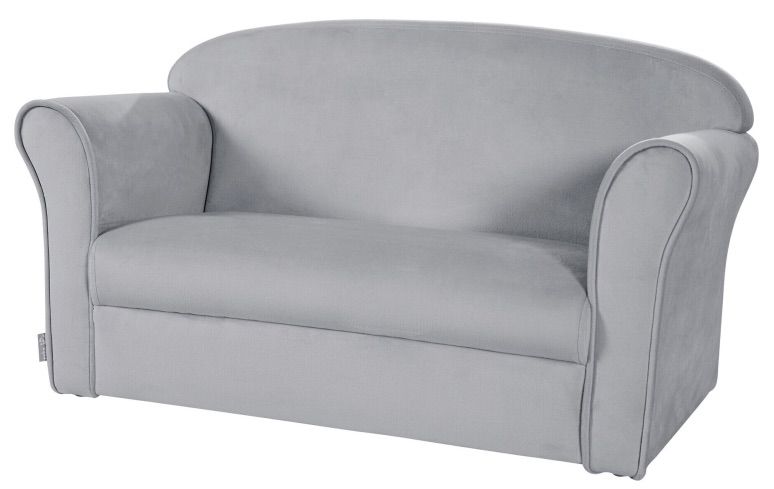 roba Kindersofa Lil Sofa mit Armlehnen aus Silbergrauen Samtstoff für 82,45€ (statt 102€)