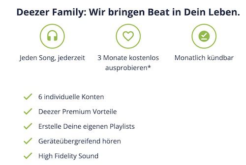 🎶🎶 3 Monate Deezer Family GRATIS (120 Mio. Songs, Hörbücher, Podcasts) bis 6 Konten möglich