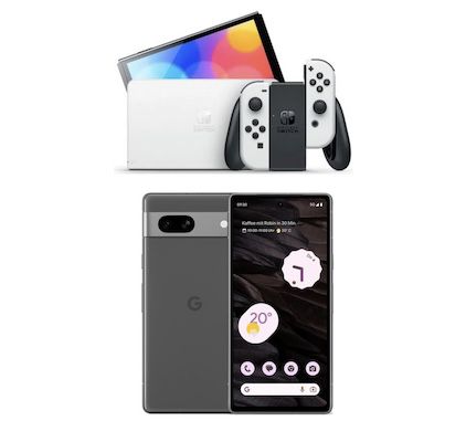 Nintendo Switch OLED inkl. Google Pixel 7a + 20GB Vodafone für 29,99€ mtl. + 200€ Bonus