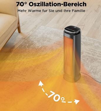 Midea Keramik Heizlüfter mit ECO Modus & Oszillation, 2.000W für 43,99 (statt 55€)