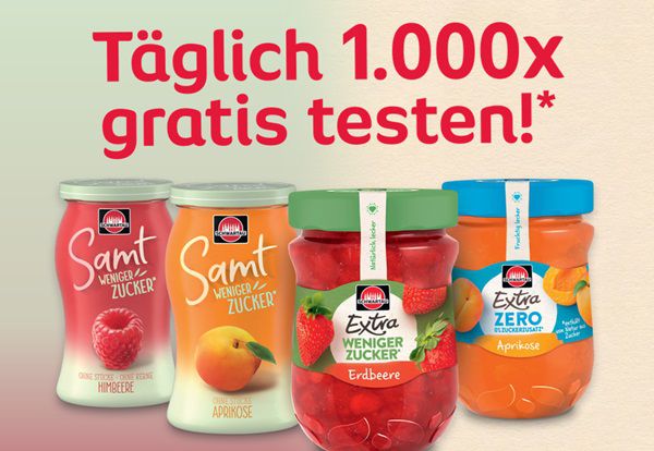 Schwartau Extra Weniger Zucker kostenlos ausprobieren