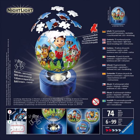 Ravensburger Paw Patrol Nachtlicht Puzzle Ball für 10€ (statt 23€)   Prime