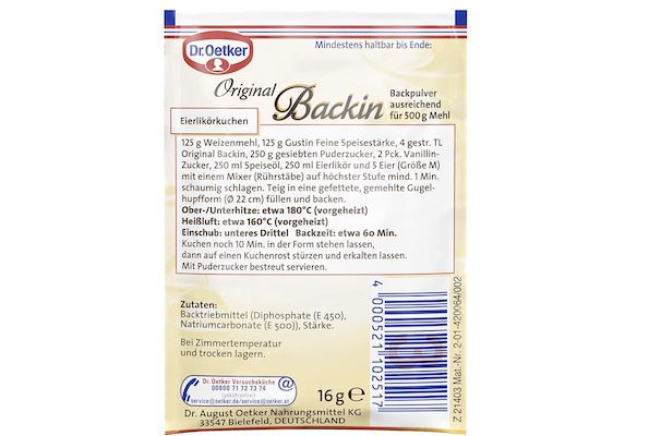 10x 3er Pack Original Backin (16 g je Tüte) für 3,87€ (statt 15€)   Prime