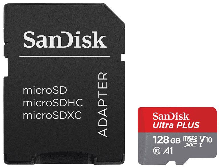 SANDISK Ultra PLUS 128GB microSD Karte 150 MB/s für 11,99€ (statt 15€)