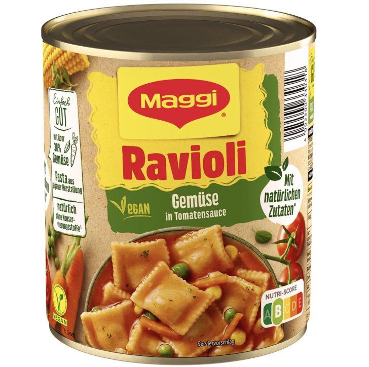 6x MAGGI Ravioli in Tomatensauce mit Fleisch oder Gemüse  ab 10,74€ (statt 18€)