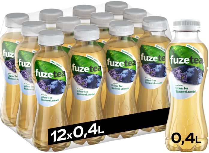 12x Pack Fuze Tea Grüner Tee Blaubeere Lavendel ab 8,99€ (statt 14€)   0,75€ pro Flasche