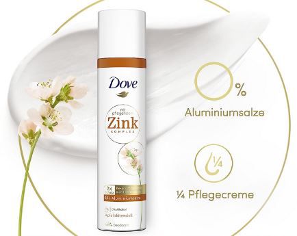 Dove Deo Spray mit Apfelblütenduft, 100ml ab 1,27€ (statt 3€)   Prime