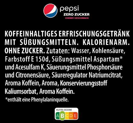 6er Pack Pepsi Zero Zucker Cherry, 1.5l ab 5,80€ zzgl. Pfand (statt 8€)