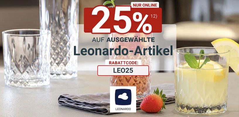 Zurbrüggen: 25% Rabatt auf ausgewählte Leonardo Artikel