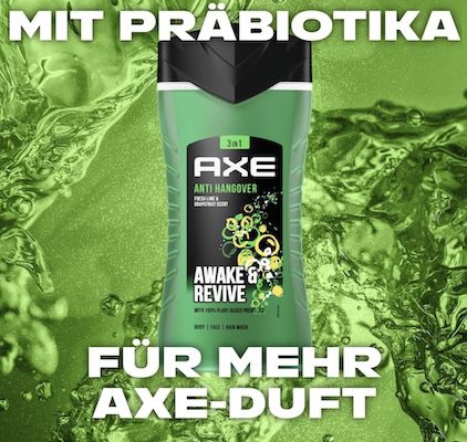 6x AXE 3 in 1 Duschgel & Shampoo Anti Hangover für 12,61€ (statt 15€)