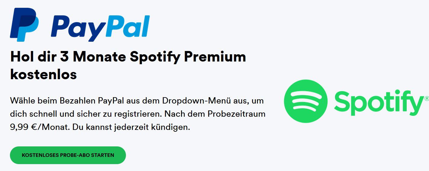 testen komplett Angebot Monate 3 kostenlos Premium Spotify