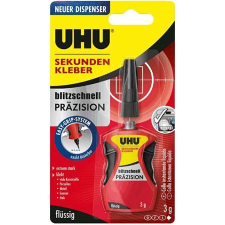 UHU Sekundenkleber Blitzschnell Präzision, 3g für 4,99€ (statt 8€)