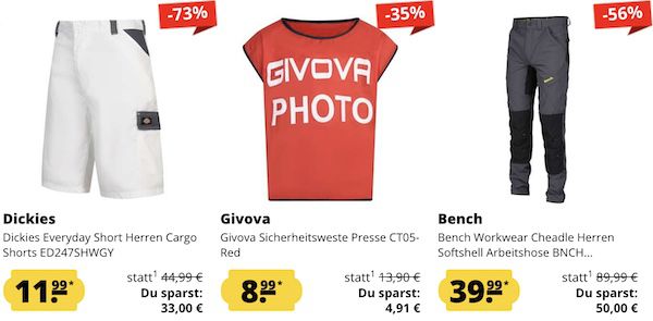 Bench Workwear Sale + 5€ Gutschein   z.B. Toronto Arbeitshose 23,99€ (statt 39€)