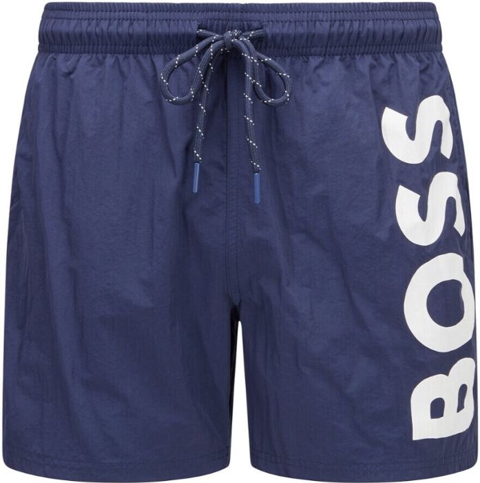 BOSS Octopus Badehose mit Label Print in Schwarz o. Blau für 40,94€ (statt 50€)