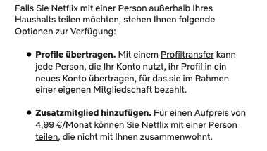 Netflix: Konto Sharing kostet nun extra