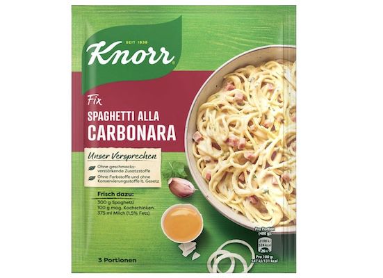 Knorr Fix Spaghetti alla Carbonara und andere Sorten ab 0,39€ (statt 1€)