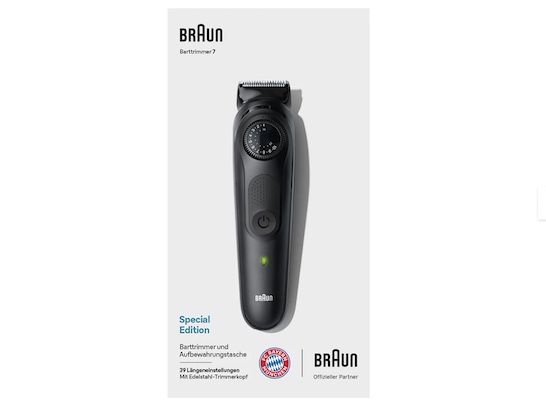 BRAUN BeardTrimmer 7 FC Bayern Limited Edition für 32,49€ (statt 65€)