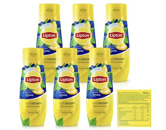 🍋 6x SodaStream Sirup (zum Mischen) Lipton Ice Tea Zitrone für 11€ (statt 24€)