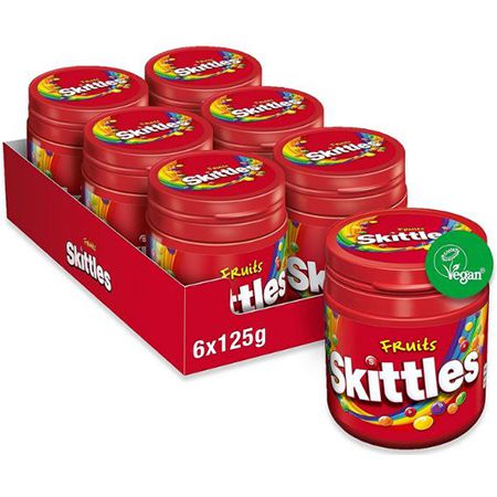 🍬 6er Pack Skittles Fruits Kaubonbons, je 125g ab 11,88€ (statt 15€)