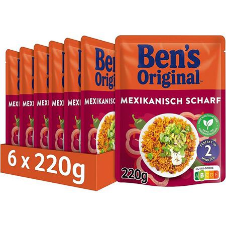 6x Ben’s Original Express Reis Mexikanisch Scharf, 220g ab 10,31€ (statt 14€)