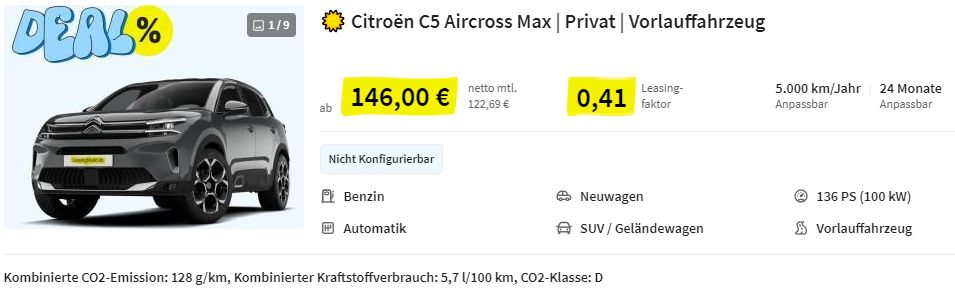 🚘 Leasingmarkt Summer Deals mit heißen Angeboten   z.B. Peugeot 408 GT ab 109€ mtl. (Gewerbe)