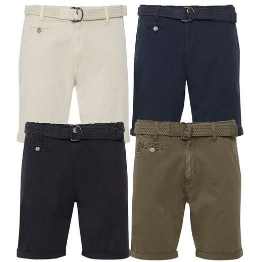 3x INDICODE Chino Shorts mit Gürtel für 29,67€ (statt 105€)