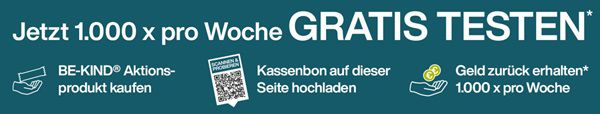 Wieder da! BE KIND  Snacks gratis ausprobieren