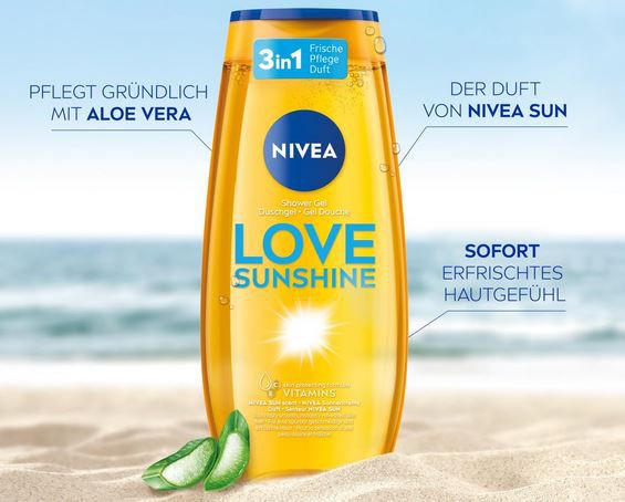 4 x Nivea Love Sunshine Pflegedusche, 250ml für 5,07€ (statt 7€)