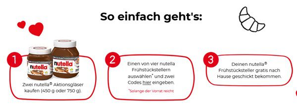 Mit dem Kauf von Nutella Frühstücksteller gratis abstauben