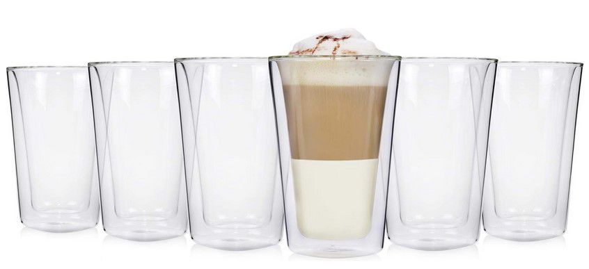 Sänger 6 Doppelwandige Latte Macchiato Thermo Gläser 220ml für 14,99€ (statt sonst 22€)