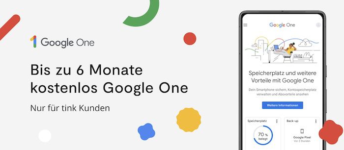 6 Monate Google One 2 TB kostenlos