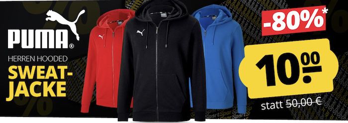 Schnell? 🔥 Puma teamGOAL 23 Casuals Kapuzenjacke für je 10€ zzgl. VSK (statt 29€)