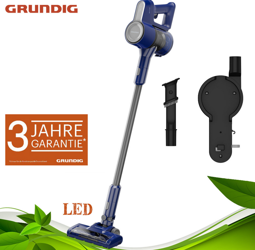 Grundig VCP3335E 2in1 Zyklon Akkusauger LED + Wandhalterung für 69,99€ (statt 94€)