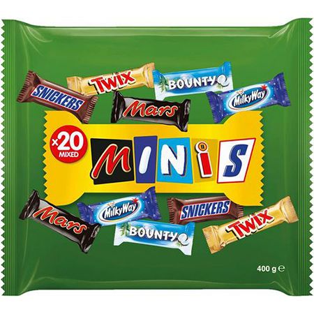 Mixed Minis Beutel mit Snickers, Mars, Bounty, etc., 400g ab 3,22 (statt 4,79€)