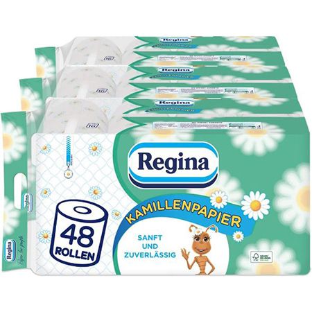 3 x 16 Rollen Regina 3-lagiges Toilettenpapier mit Kamille für 15€ (statt 21€)