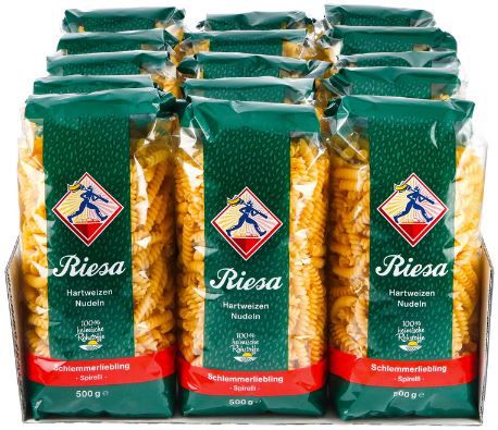 Netto Online: 10% Rabatt auf Nudeln   z.B. 15x 500g Riesa Spirelli für 21€ (statt 24€)