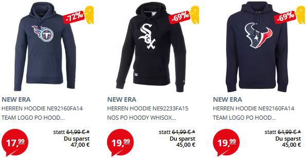 PickSport: New Era Hoodies ab nur 14,99€   z.B. Carolina Panthers für 16,98€ (statt 38€)