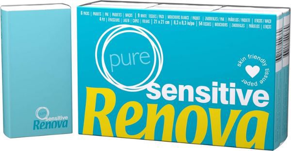 6er Pack Renova Taschentücher Sensitive Pure (54 Stk.) für 0,67€