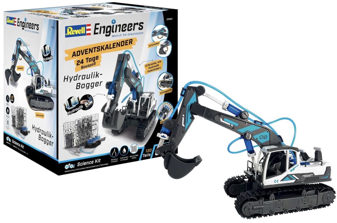 Revell Adventskalender Engineers Hydraulischer Bagger für 13,99€ (statt 24€)