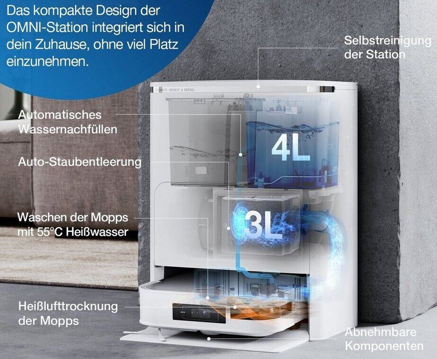 ECOVACS DEEBOT X2 Omni Wisch Saugroboter  & Station für 799€ (statt 929€)