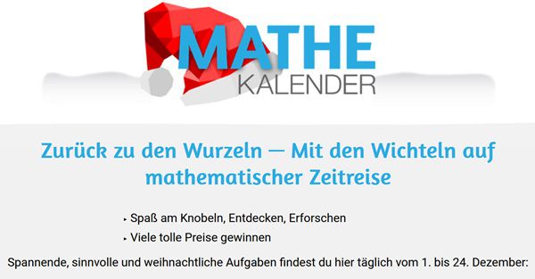 Gratis: Digitaler Mathe Advents Kalender zum Tüfteln