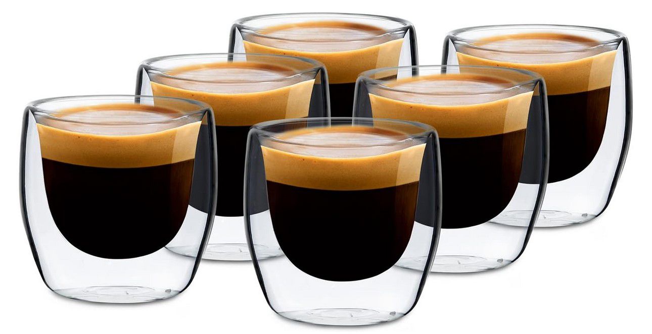 6x Glaswerk Design Espresso Gläser doppelwandig für 17,25€ (statt 35€)